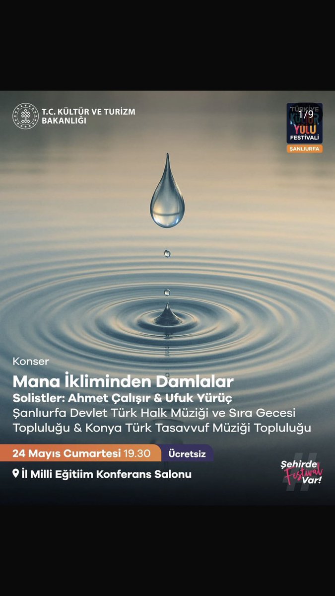urfatopluluk's tweet photo. 24.05.2025 tarihinde Kültür Yolu Festivali kapsamındaicra edilecek olan”MANA MAKAMI” adlı proğrama tüm sanatseverleri bekleriz. https://t.co/bvctMkqbmI