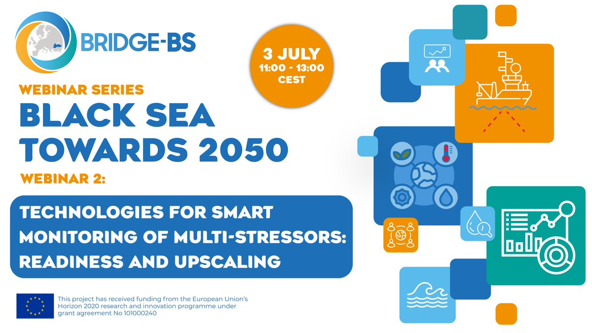 📢 #BRIDGEBS Webinar Series continues with "Technologies for Smart Monitoring of Multi-Stressors: Readiness &amp; Upscaling"

Webinar 2 highlights:
🔹In situ smart oceanographic monitoring systems
🔹#BlackSea's potential for upscaling &amp; acceleration

Register: bridgeblacksea.org/index.php/2025…