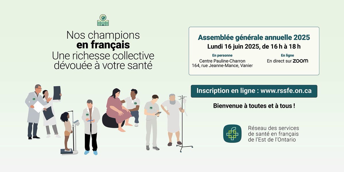 Le Réseau vous invite à son Assemblée annuelle, le lundi 16 juin 2025 de 16h à 18h, au Centre Pauline-Charron à Ottawa (et sur Zoom).
📌 Inscription obligatoire avant le 13 juin à 16h : shorturl.at/Iuc76