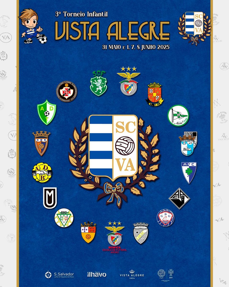 🏆⚽ 3º Torneio Infantil Vista Alegre ⚽🏆
31 de maio, 1, 7 e 8 de junho de 2025

18 clubes, centenas de jovens atletas e 4 dias cheios de emoção, talento e fair play!
Junte-se a nós para apoiar o futuro do futebol 🇮🇨

⚪🔵
#CrescemosJuntos
#JuntosSomosTalé