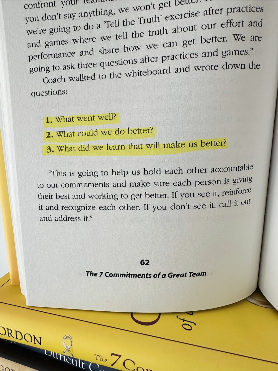 Want to build a great team?
Start with these 3 questions after every meeting, practice, or project:

 1. What went well?
 2. What could we do better?
 3. What did we learn that will make us better?

Get your copy and read more 👉 hubs.la/Q03nVqlq0