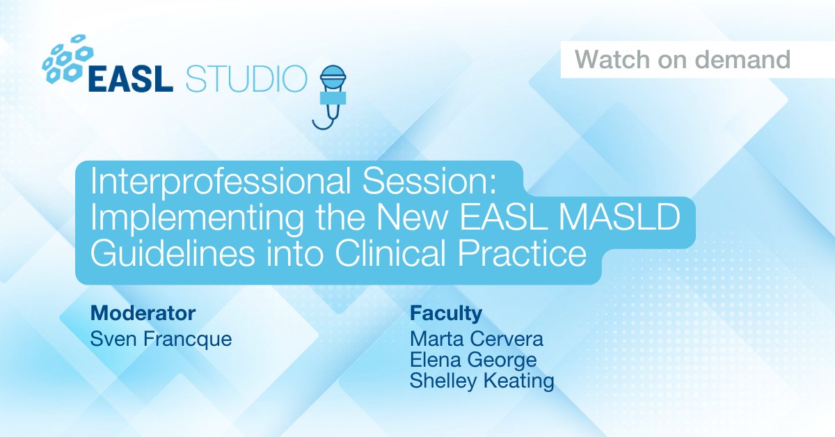 EASLnews (@easlnews) on Twitter photo This week's #EASLStudio episode on the new MASLD Guidelines is now available on demand!
Catch up now on easlcampus.eu/videos/easl-st…
#LiverTwitter #LiverX <a href="/FrancqueSven/">Sven Francque</a> <a href="/elenas_george/">Dr Elena George, AdvAPD, PhD</a> <a href="/shelley_keating/">Shelley Keating</a> This week's #EASLStudio episode on the new MASLD Guidelines is now available on demand!
Catch up now on easlcampus.eu/videos/easl-st…
#LiverTwitter #LiverX <a href="/FrancqueSven/">Sven Francque</a> <a href="/elenas_george/">Dr Elena George, AdvAPD, PhD</a> <a href="/shelley_keating/">Shelley Keating</a>