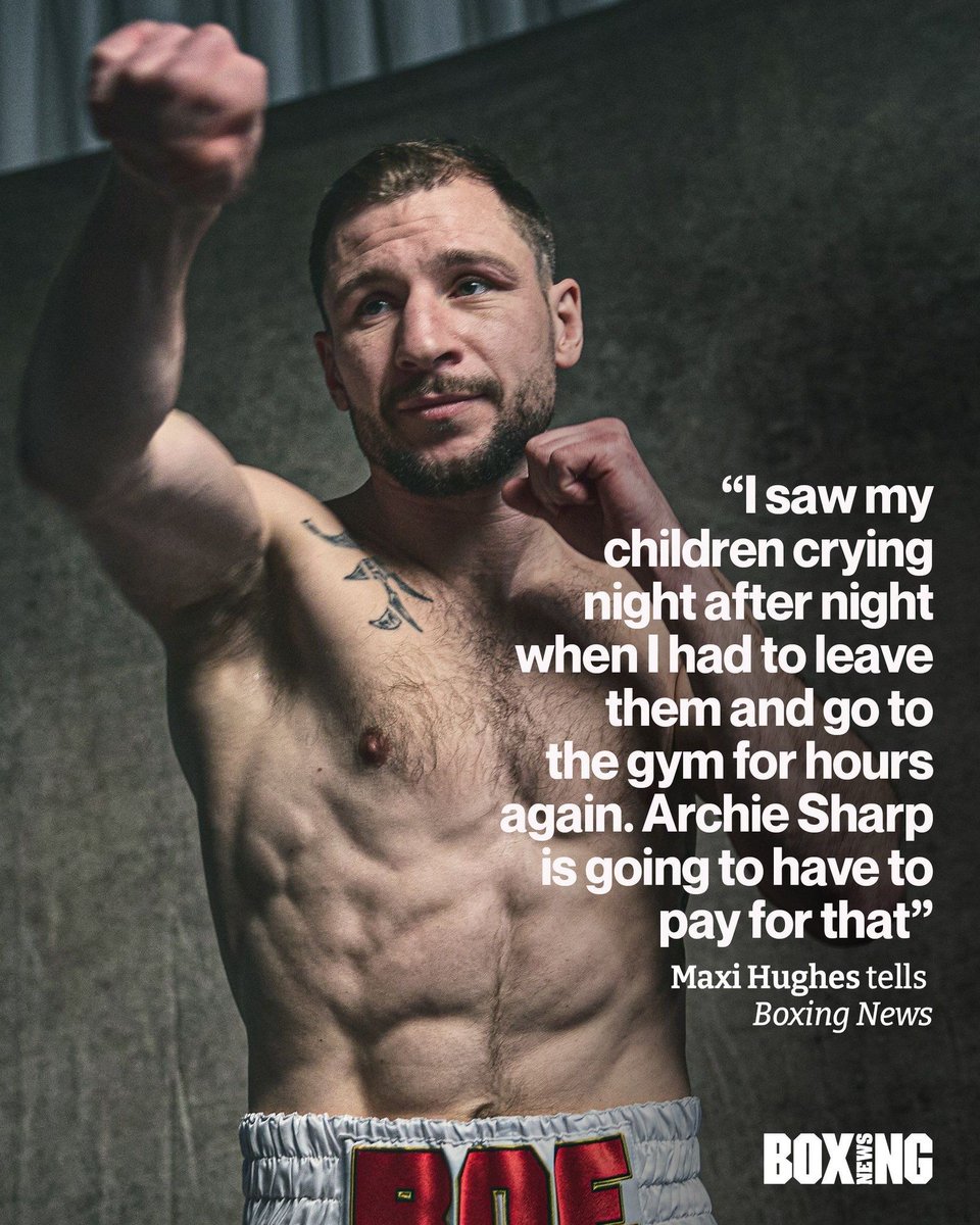 BoxingNewsED's tweet photo. Maxi Hughes plans to make Archie Sharp pay for his children’s tears.
Read: https://t.co/cFE6N6hDXb
#HughesSharp https://t.co/cEEvSdgrM6