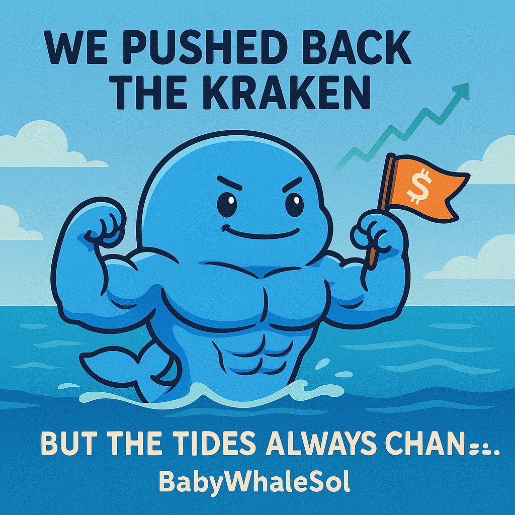 BabyWhaleSol1's tweet photo. We pushed the Kraken back into the shadows.
The reef is safe. For now...
But we know the tides change fast in crypto. So keep your bags tight, your memes sharp, and your eyes on the moon. 🌕🐋 #BabyWhaleSol #NextLegUp #HODLculture https://t.co/2BTCG2OF2c