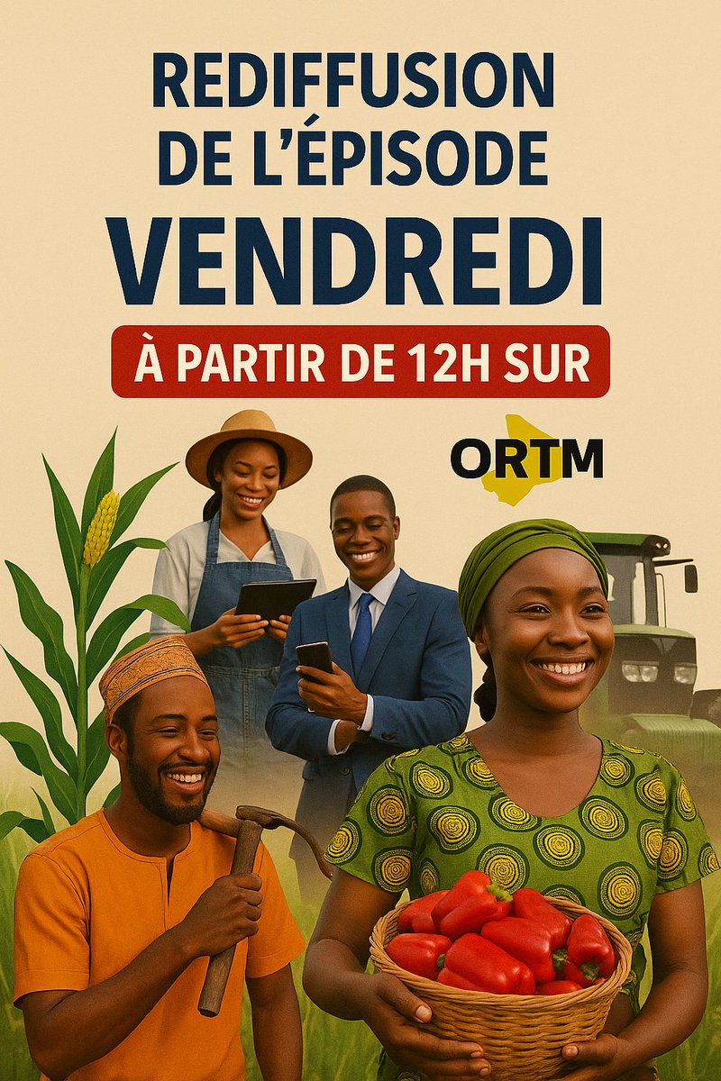 TVMentrepreneur's tweet photo. #EmissionTV 

Vous avez manqué le dernier épisode ? Pas de panique !

Rediffusion ce vendredi dès 12H sur ORTM 1.

Soyez au rendez-vous ! https://t.co/1QdZtVmCha