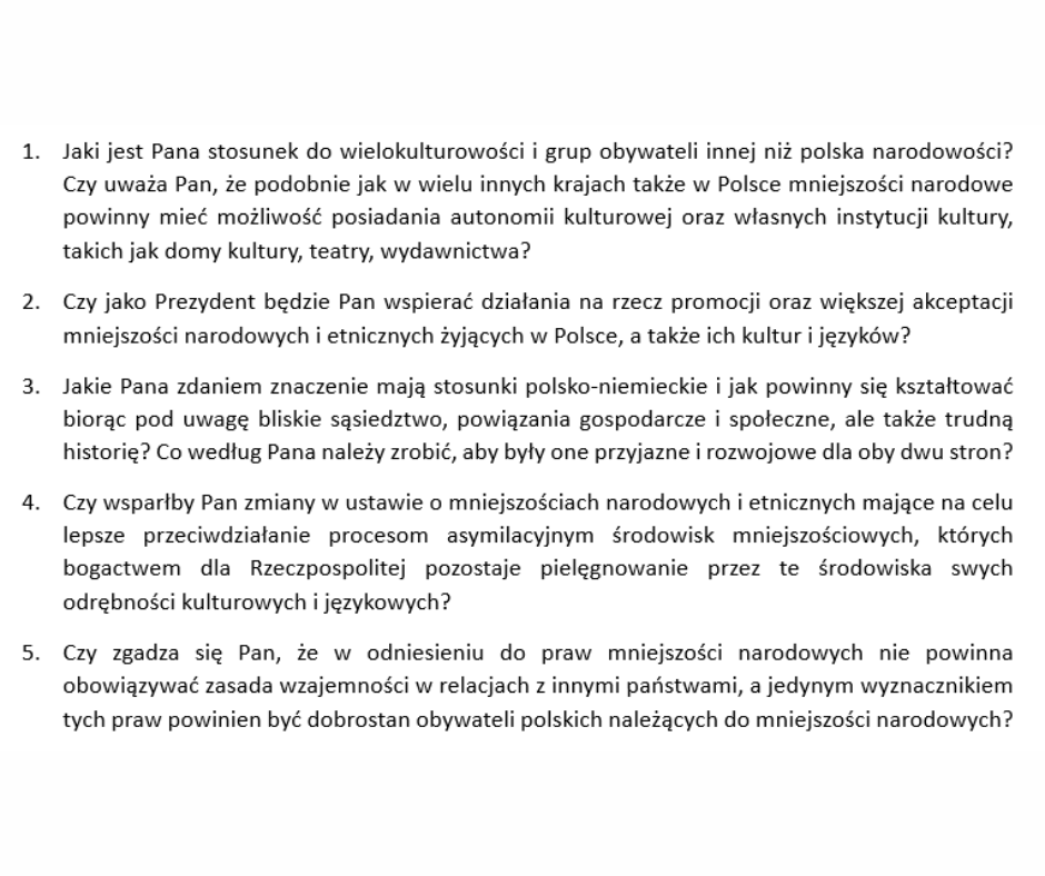 🇵🇱 ZNSSK wystosował 20 maja 2025 do Pana Karola Nawrockiego oraz Pana Rafała Trzaskowskiego pismo zawierające pięć pytań dotyczących środowisk mniejszości.

ℹ️ Gdy tylko otrzymamy odpowiedzi, opublikujemy je na vdg.pl