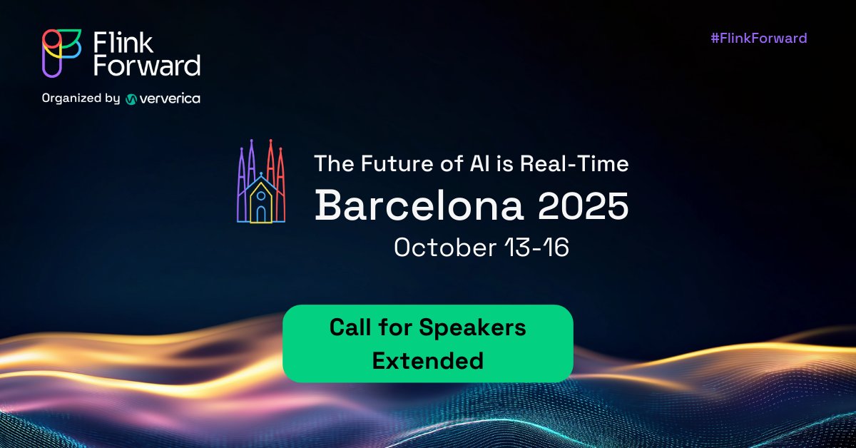 It's your final chance for submissions! To be considered as a speaker for #FlinkForward Barcelona 2025 get your submission in NOW! The extension deadline runs out this Sunday. Don't miss your chance to present and showcase your story!
hubs.li/Q03mWbYX0
#ApacheFlink 🐿️