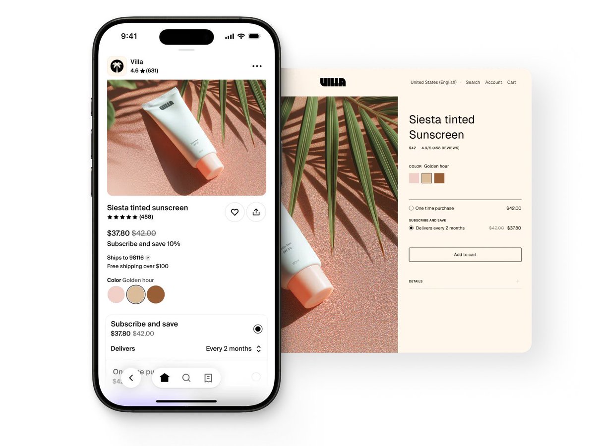 Excited about <a href="/shop/">Shop</a> announcing Subscriptions support this week in <a href="/Shopify/">Shopify</a> Editions. Many merchants using Shop Campaigns will now be able to acquire more valuable buyers: higher LTV, better ROAS, real growth. 🚀 Going live on 6/23.