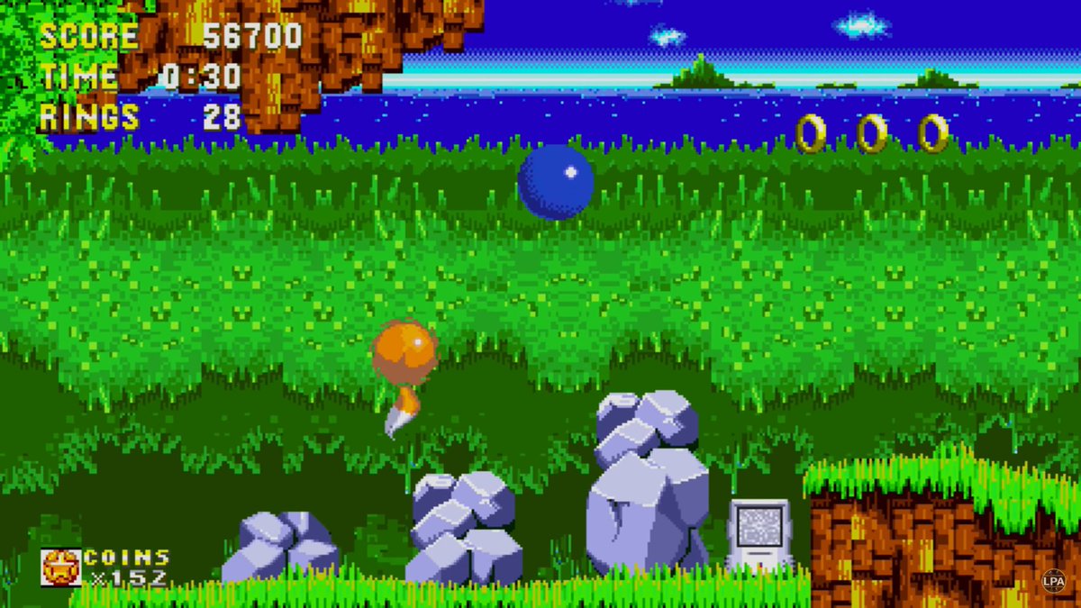 SubsonicSparkIe's tweet photo. I'm curious if people have noticed this. In the far distance of Emerald Hill Zone in Sonic 2, you can see what looks to be South Island out on the ocean. Then when you arrive on Angel Island in Sonic 3, you can see a landmass similar in shape to West Side Island. Clever shit 😎 https://t.co/oiLCuuOkCn