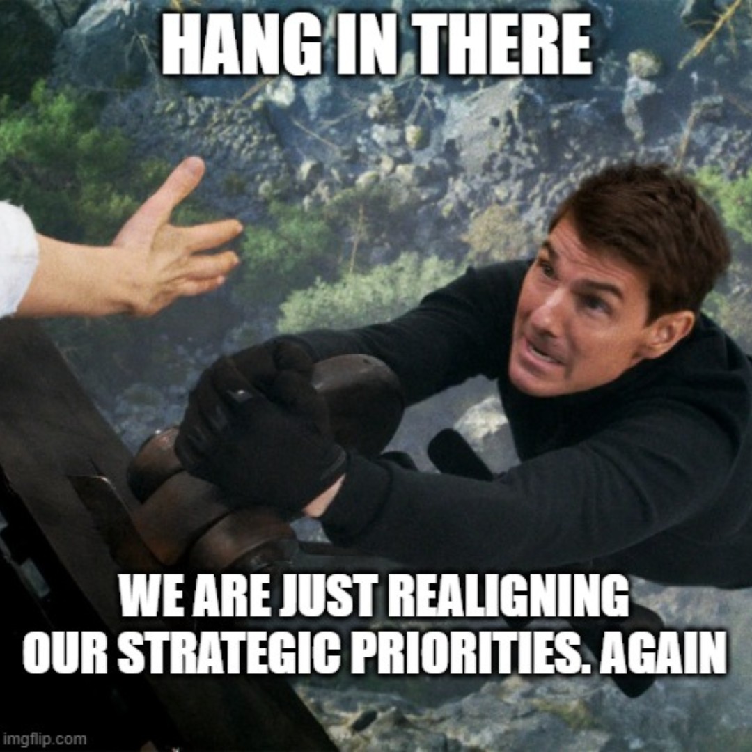 The_TonyJohnson's tweet photo. 👉 Sound familiar? In the middle of shifting roadmaps, reorgs, and "urgent" pivots, it’s easy to lose sight of the two things that actually drive results:

💡 Your customers.
💡 Your team.

#CustExp #EmployeeEngagement #Leadership #Culture #MissionImpossible #EX #CX https://t.co/u8ozXfZJqa