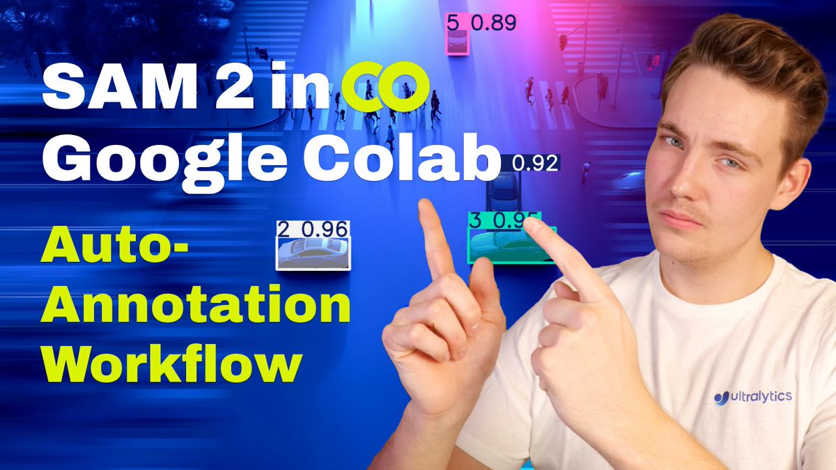 ultralytics's tweet image. New tutorial | @AIatMeta Segment Anything 2 in @Google Colab with Ultralytics! 🚀

Segment objects using point and box prompts, or segment everything automatically with a ready-to-use Colab notebook.

Watch here ➡️ ow.ly/1brb50VXBtC

#SAM2 #SegmentAnything #Ultralytics #AI