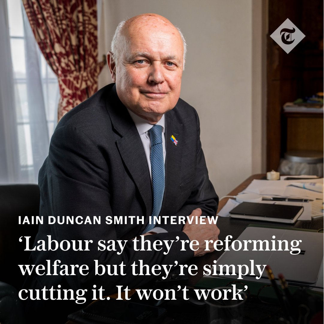 The Telegraph (@telegraph) on Twitter photo 🗣️ The former Tory party leader <a href="/MPIainDS/">Iain Duncan Smith MP Chingford & Woodford Green</a> talks about Labour’s woeful performance in government, being an agitator and why he sees politics as a vocation
Read the full interview below ⬇️
telegraph.co.uk/politics/2025/… 🗣️ The former Tory party leader <a href="/MPIainDS/">Iain Duncan Smith MP Chingford & Woodford Green</a> talks about Labour’s woeful performance in government, being an agitator and why he sees politics as a vocation
Read the full interview below ⬇️
telegraph.co.uk/politics/2025/…
