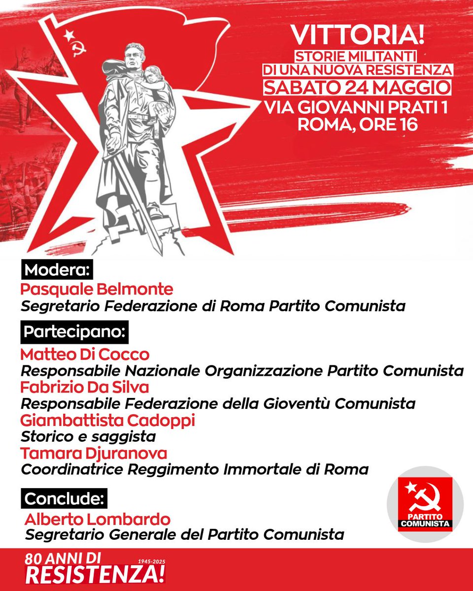 Domani a Roma: Vittoria! Storie Militanti di una nuova resistenza. Via Giovanni Prati 1, ore 16