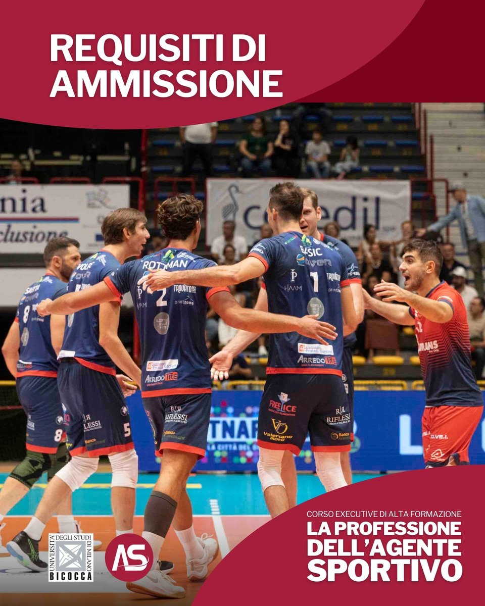La Professione dell'Agente Sportivo (@agentesportivo) on Twitter photo L'iscrizione al Corso è aperta a chiunque sia in possesso di Lauree Triennali, Magistrali e vecchio Ordinamento o di Diploma di istruzione secondaria di secondo grado o di titolo equipollente.
Info👉 linktr.ee/corso_agente_s……
<a href="/TizianaVettor/">Tiziana Vettor</a>
<a href="/unimib/">Università degli Studi di Milano-Bicocca</a> L'iscrizione al Corso è aperta a chiunque sia in possesso di Lauree Triennali, Magistrali e vecchio Ordinamento o di Diploma di istruzione secondaria di secondo grado o di titolo equipollente.
Info👉 linktr.ee/corso_agente_s……
<a href="/TizianaVettor/">Tiziana Vettor</a>
<a href="/unimib/">Università degli Studi di Milano-Bicocca</a>