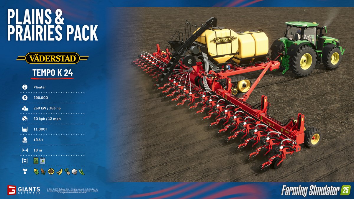 farmingsim's tweet photo. It’s that time again: #FactsheetFriday! 🚜
The Plains & Prairies Pack is coming soon - and in today’s first preview, we’re featuring brands like Ford, Versatile, GEA, Väderstad, and Brandt. 🔥🧑🌾 https://t.co/nJZj4XJf1v