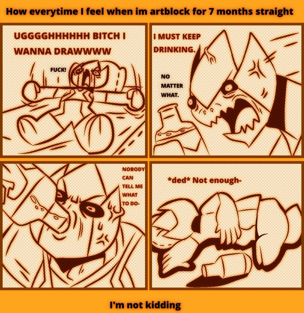 I'm so cooked that I been away for almost 8 months and I don't want social to kill my mood I'm almost finished my old drawing i did in 2023/2024 and showing them off tomorrow sorry that I ignore ya all I just wanna forcus doin what I love and finish them now while slowly dying 💀