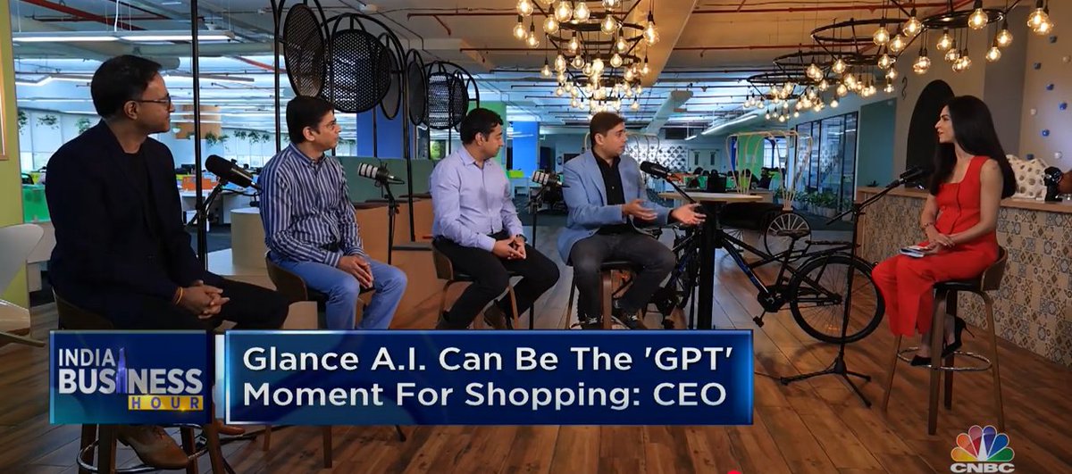 There will be two eras in shopping: Before Glance AI &amp; After. 

~1 million people have already  tried it. Half of them came back within the first week. 
<a href="/NaveenTewari/">Naveen Tewari</a>, <a href="/mohitsax/">Mohit Saxena</a>, #PiyushShah, &amp; I sat with <a href="/CNBCTV18Live/">CNBC-TV18</a>'s <a href="/ShereenBhan/">Shereen Bhan</a> to share more - tinyurl.com/glanceai