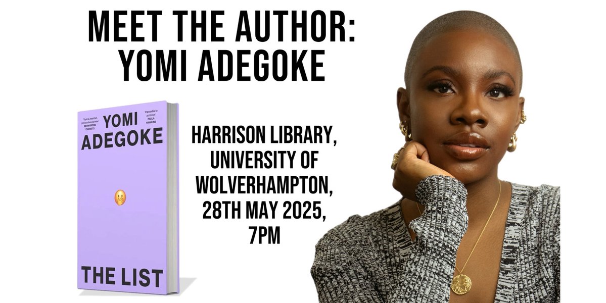 University of Wolverhampton (@wlv_uni) on Twitter photo The University of Wolverhampton welcomes bestselling author, <a href="/yomiadegoke/">Yomi Adegoke</a>, to a public event on Wednesday 28 May, 2025, from 7pm-8.15pm at our Harrison Library, City Campus.
The event will unveil the initial findings from the Wolverhampton Bookshare project, which focused on The University of Wolverhampton welcomes bestselling author, <a href="/yomiadegoke/">Yomi Adegoke</a>, to a public event on Wednesday 28 May, 2025, from 7pm-8.15pm at our Harrison Library, City Campus.
The event will unveil the initial findings from the Wolverhampton Bookshare project, which focused on