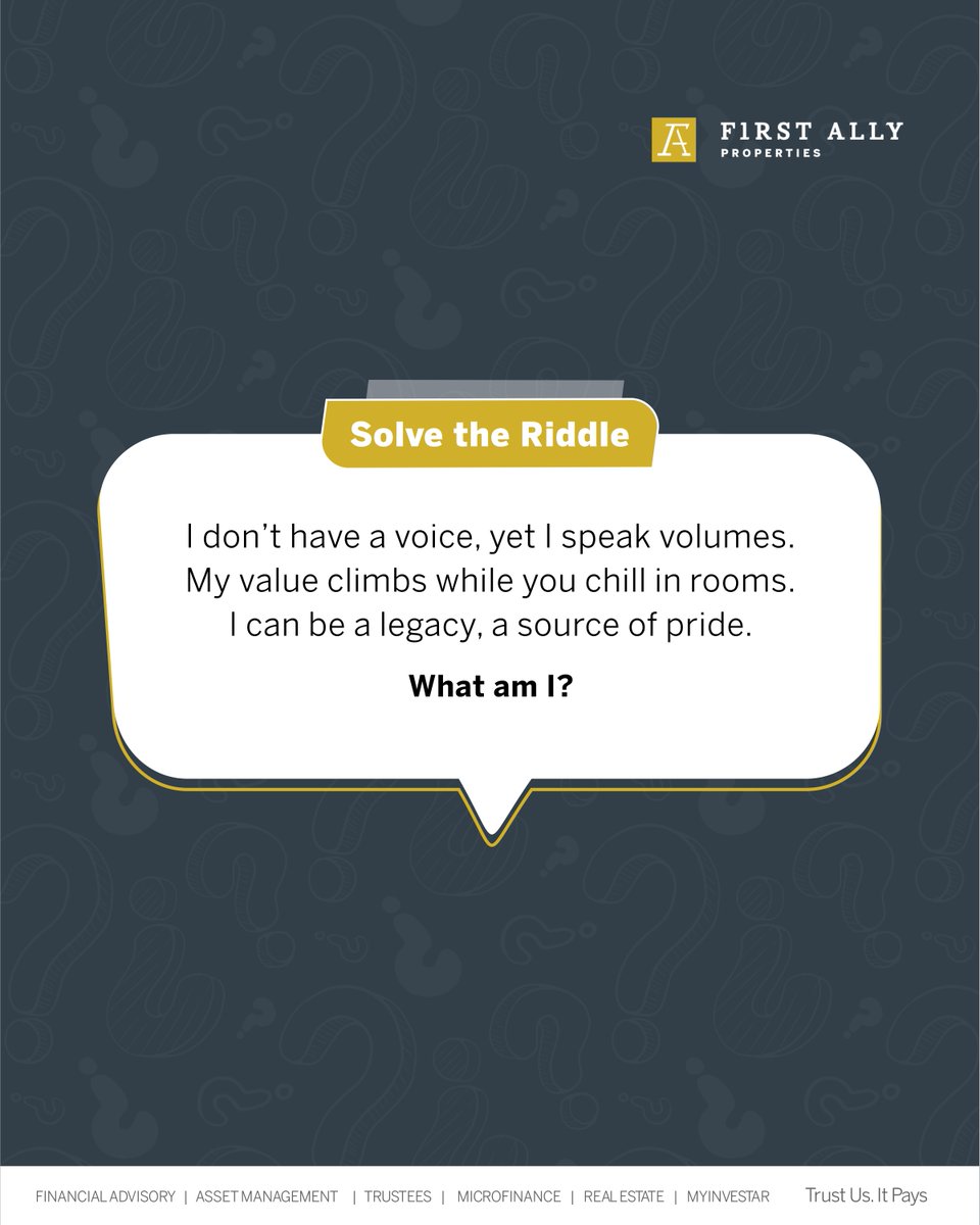 FA_Properties's tweet photo. Can you crack these investment riddles?
Drop your guesses in the comments section below
#FAPL #Friday #Tgif #Riddletime https://t.co/wj7HRSbT6F