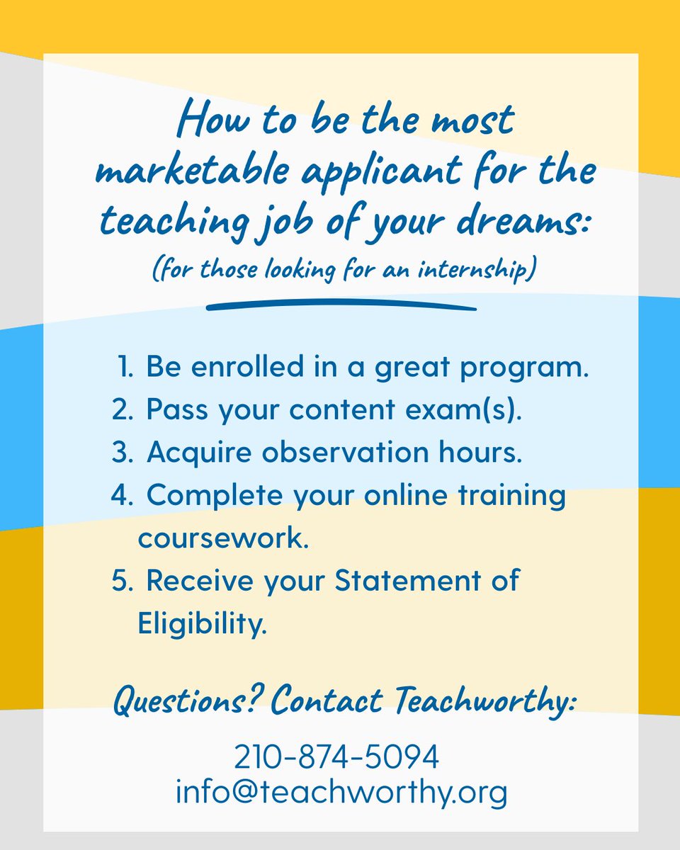 Dreaming of landing your ideal teaching job? 📚✨ 
 
We've put together key tips to help you become the most marketable applicant. Take a look and start building your future today!  
 
If you have any questions or need support on your journey, don’t hesitate to reach out to