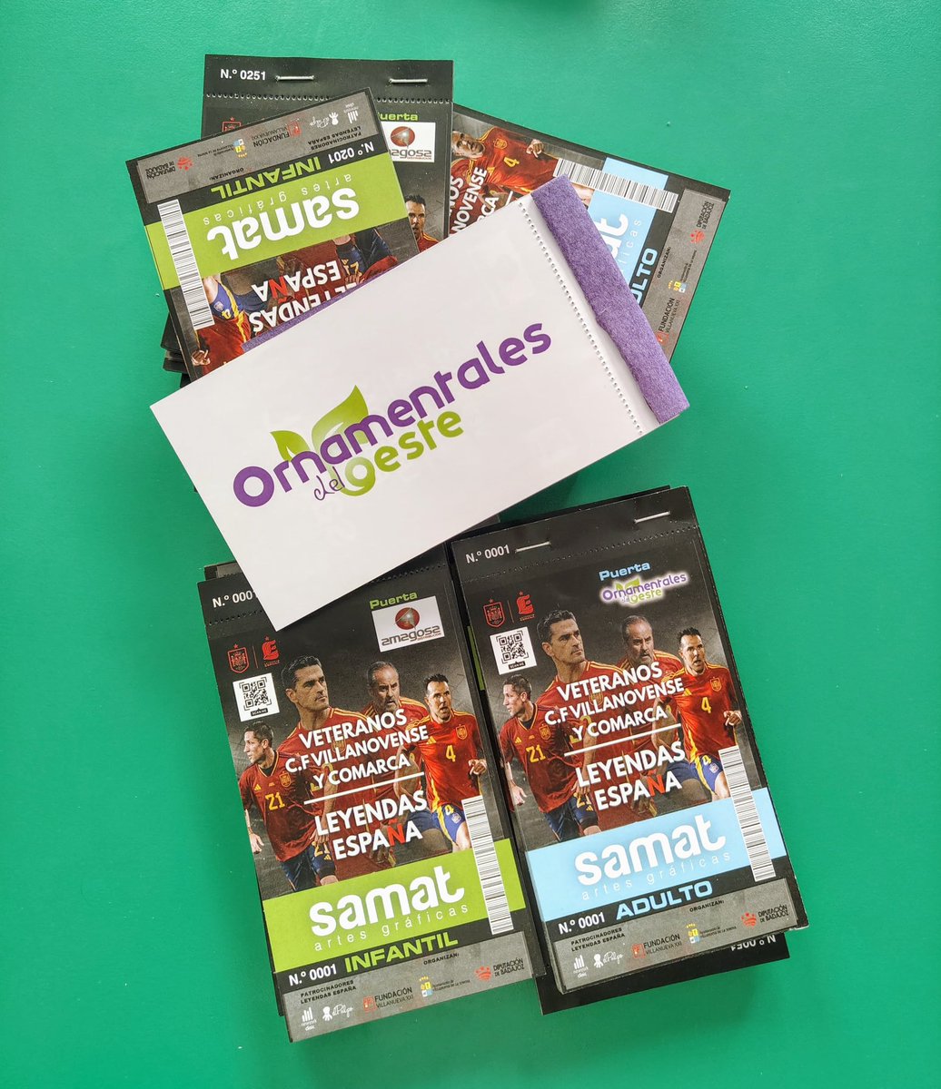 🎟️ Entradas a la venta en la Sede del Villanovense!!

🇪🇸 Partido de Leyendas de España 🆚 Veteranos del Villanovense 💚

⏰ L-V de 18h a 20h 

ℹ️ Precio: 10 euros adultos, 5 euros menores de 13 años.