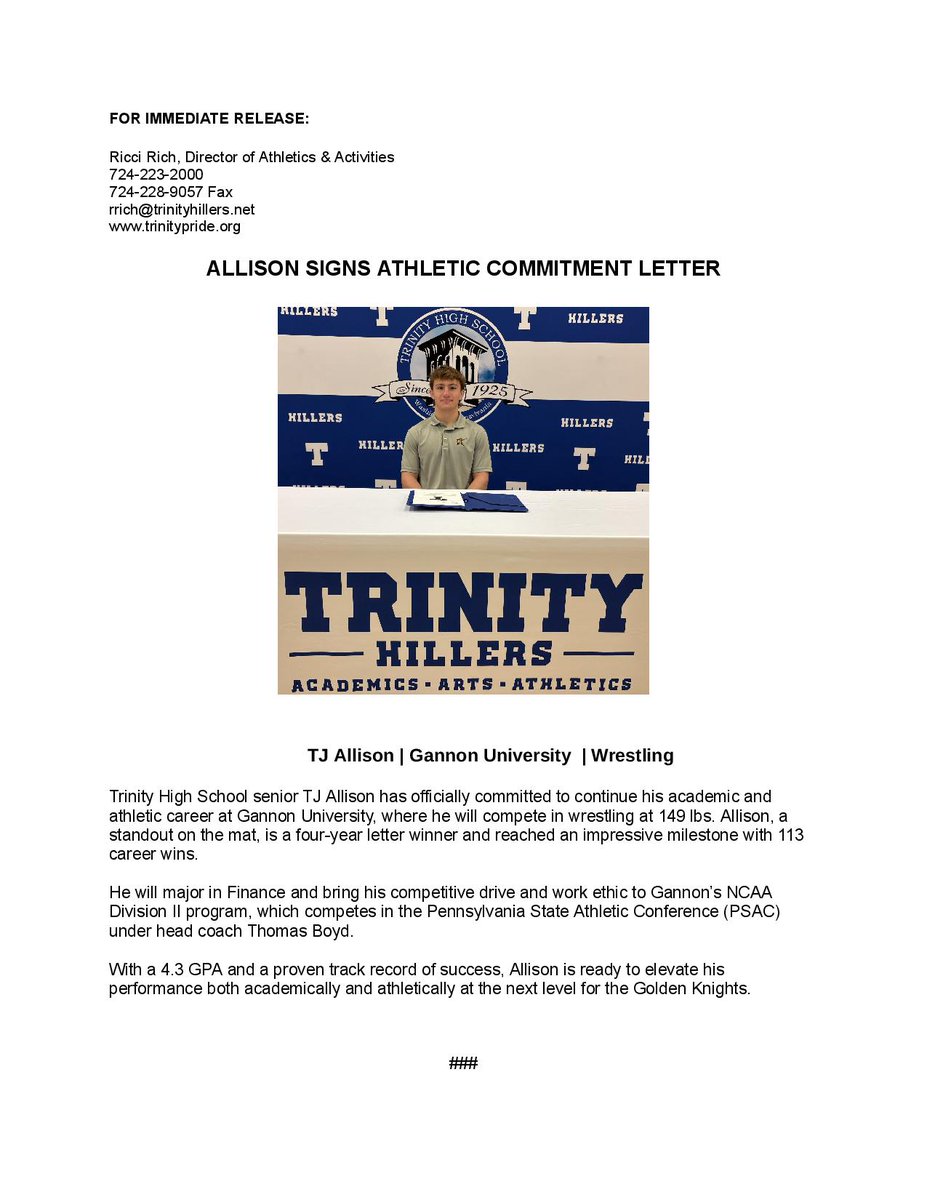 Trinity Athletics tweet media