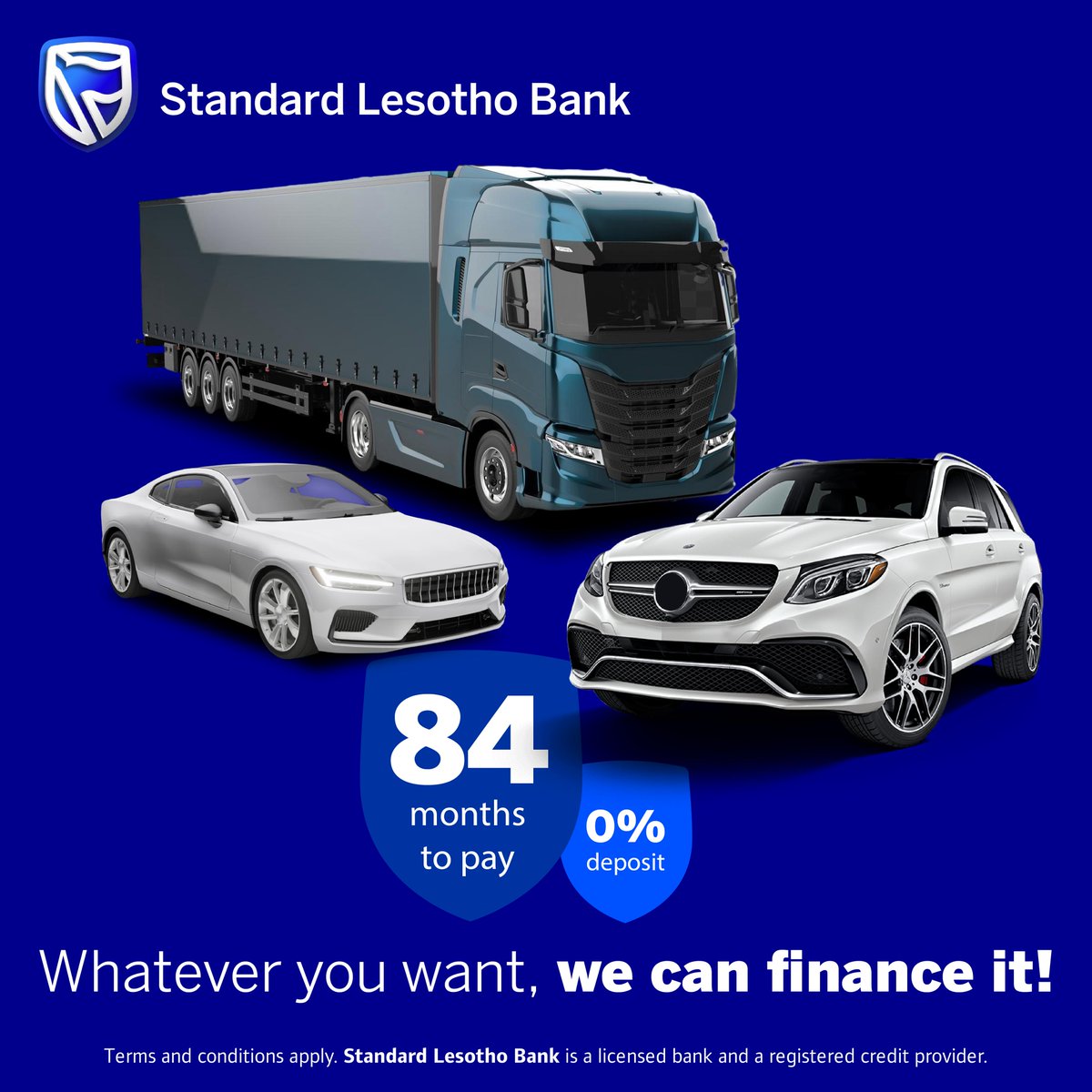 StandardLSBank's tweet image. A luxury ride or a rugged truck?​
Whatever your dream wheels look like, we’re here to finance it.​
✅ 84 months to pay​
✅ 0% deposit​
✅ Same day loan approval​
No matter your vibe — we’ve got your drive. 💨​
#GetSet