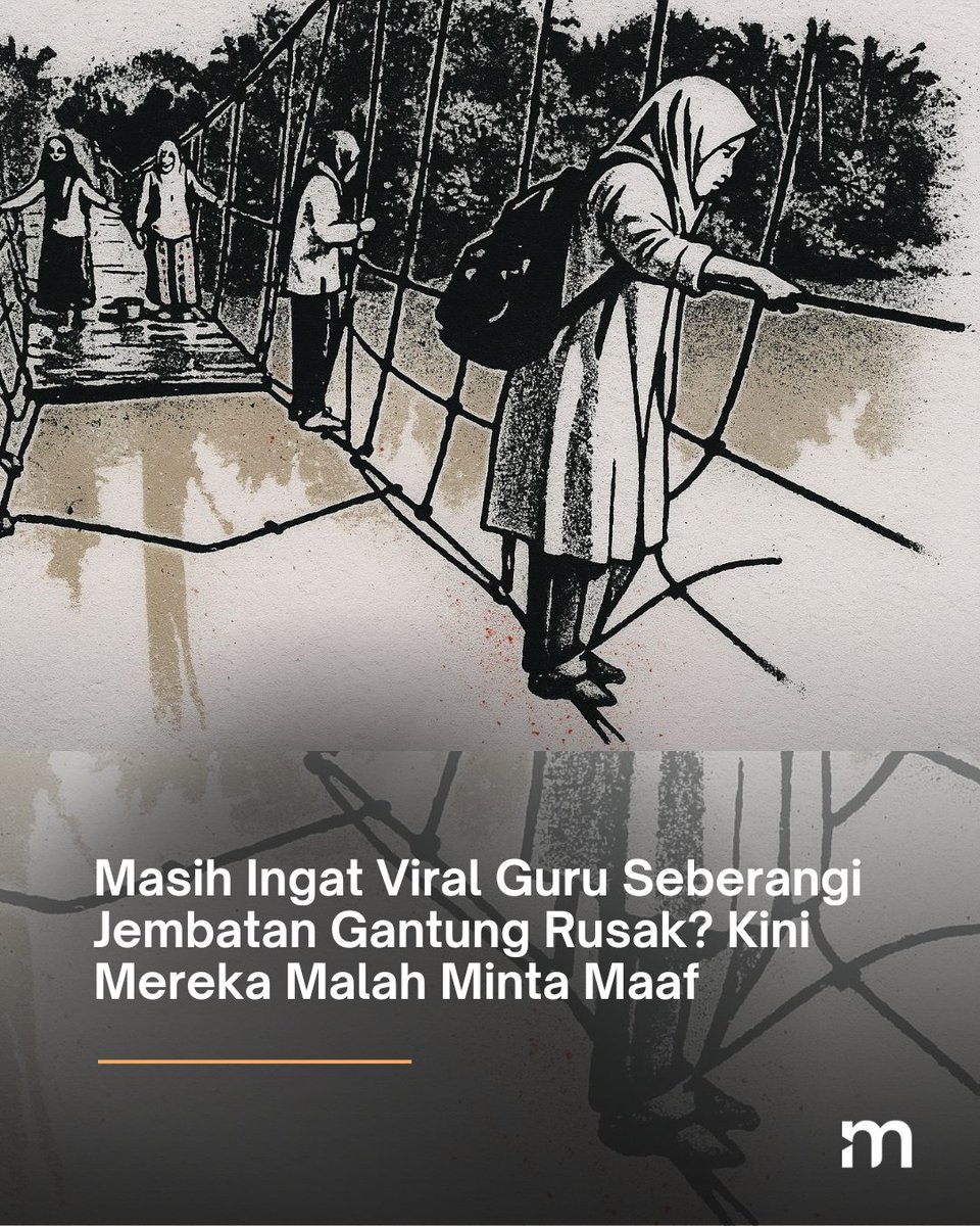 merdekadotcom's tweet photo. Masih Ingat Video Viral Guru SD Seberangi Jembatan Rusak?
Alih-alih mendapat respons perbaikan, para guru justru diminta menyampaikan permintaan maaf.
-
-
#Pendidikan #GuruPedalaman #JembatanRusak #Merangin #FaktaLapang #popartmdk #mdkan https://t.co/D6xbYik12D