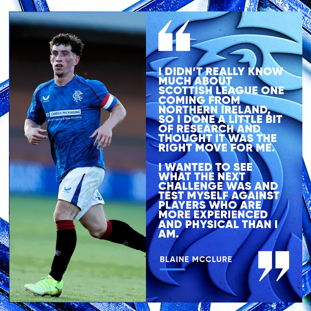 💭 Blaine McClure hopes the experience he garnered in his first loan spell in senior football will stand him in good stead in his young Rangers career.

📲 Read More from Blaine | rng.rs/4kxbUOs