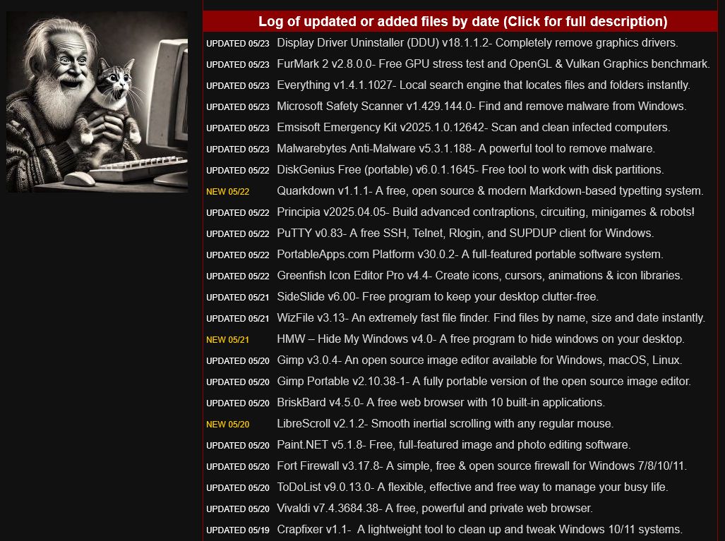 HAPPY FRIDAY!!!! 😁 
Today's list of free software from OlderGeeks.com
Please share.
no ads - no crapware - no b.s.
Since 2008

#computing #computers #software