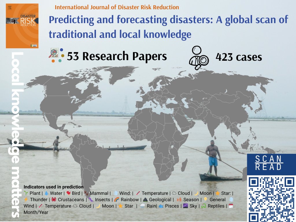pkpaudel's tweet photo. Our latest research review has been published. 

From wind patterns and rainfall to lunar phases and animal behaviour, indigenous insights continue to play a vital role in anticipating disasters!  

https://t.co/e0IE4zxkky https://t.co/PSVPSJu07S