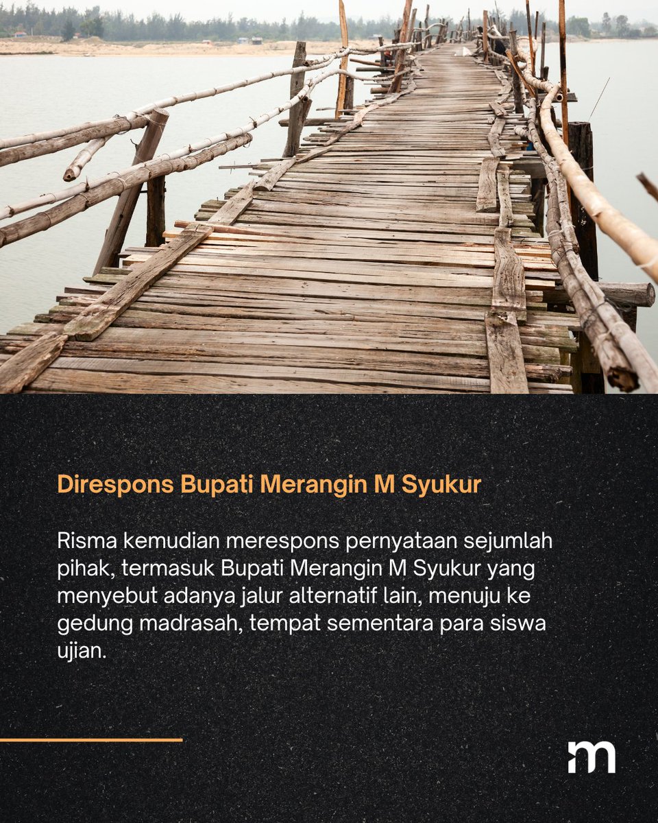 merdekadotcom's tweet photo. Masih Ingat Video Viral Guru SD Seberangi Jembatan Rusak?
Alih-alih mendapat respons perbaikan, para guru justru diminta menyampaikan permintaan maaf.
-
-
#Pendidikan #GuruPedalaman #JembatanRusak #Merangin #FaktaLapang #popartmdk #mdkan https://t.co/D6xbYik12D
