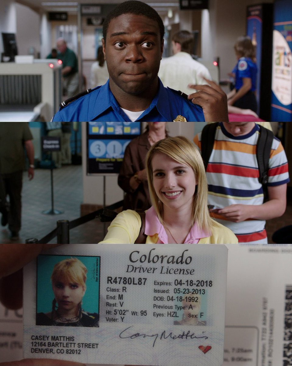 May 23rd 2013 - Casey Matthis' driver license was issued. She was recruited by David Clark, along with his neighbour Kenny, and a stripper named "Rose" to pretend to be a family on vacation so he could transport weed from Mexico back to the U.S.

📽️📅 We're the Millers (2013)