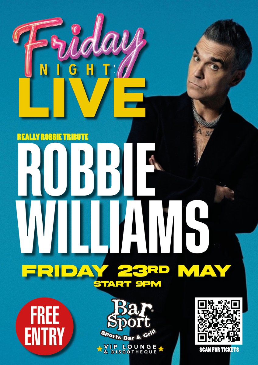 Bar Sport, Sports Bar & Grill (@barsport) on Twitter photo ๐ค ๐๐๐๐๐๐๐!!!
Let Robbie Entertain ๐๐๐! Packed with Charisma, Energy & all the hits! โจ๐ถ
๐คฉ ๐ญ๐น๐ฌ๐ฌ ๐ฌ๐ต๐ป๐น๐!
& Drink Specials to keep you dehydrated after hitting the dancefloor!
Tickets ๐
letsbookfor.com/bar-sport-cannโฆ ๐ค ๐๐๐๐๐๐๐!!!
Let Robbie Entertain ๐๐๐! Packed with Charisma, Energy & all the hits! โจ๐ถ
๐คฉ ๐ญ๐น๐ฌ๐ฌ ๐ฌ๐ต๐ป๐น๐!
& Drink Specials to keep you dehydrated after hitting the dancefloor!
Tickets ๐
letsbookfor.com/bar-sport-cannโฆ