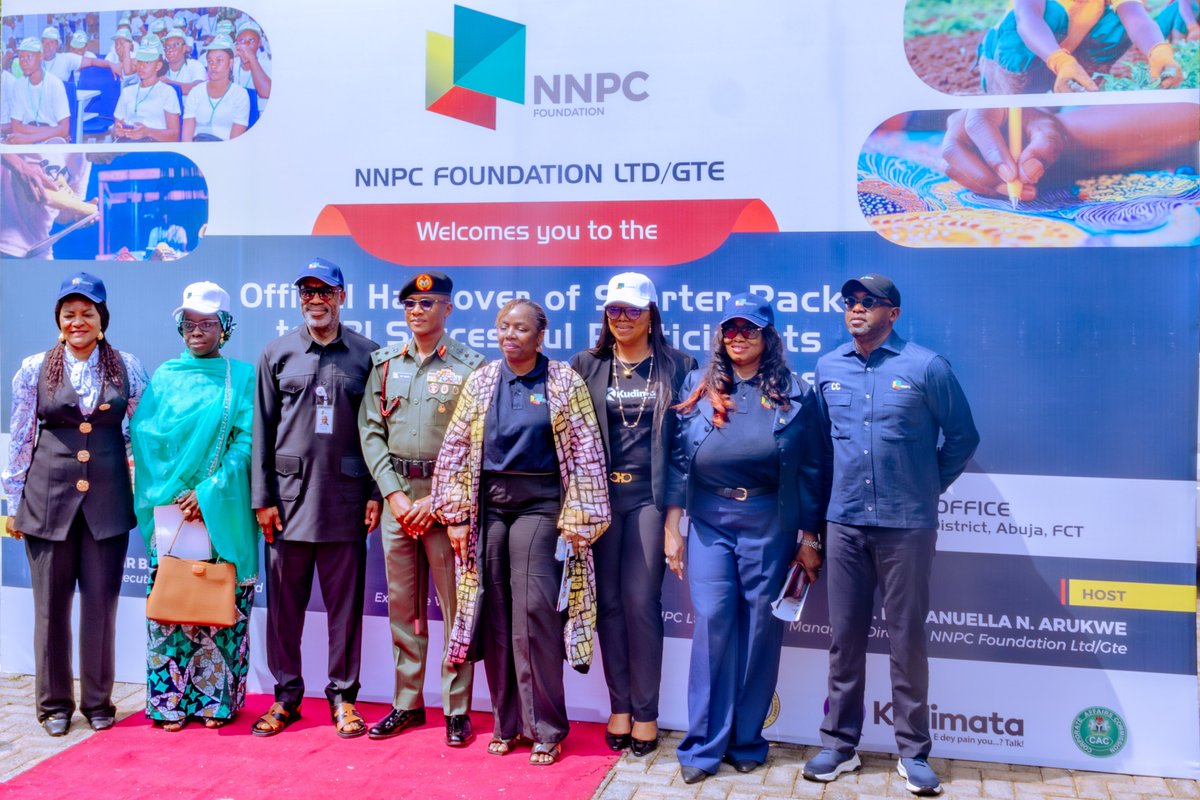 nnpclimited's tweet photo. [PHOTO NEWS]

The NNPC Foundation has empowered 531 NYSC members with business starter packs at a ceremony held yesterday in Abuja, Nigeria.

NNPC Ltd.'s Group CEO, Bayo Ojulari, represented by the Group COO, Roland Ewubare, emphasised the company's commitment to fueling aspirations and progress to drive economic growth in the country. 

#NNPCCares 
#EnergyforToday 
#EnergyforTomorrow