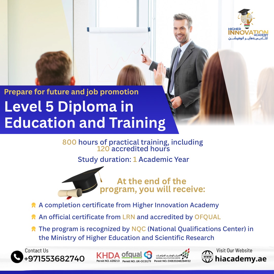 hiacademyae's tweet photo. The Level 5 Diploma in Education &amp; Training presented by #Higher_Innovation_Academy is your global gateway
✔️ KHDA, NQC, OFQUAL (UK), LRN
✔️ 1 academic year blended program
✔️ 120 certified credits
📩 DM “TEACH”
🔗 https://t.co/4K2Jzo7hGO
#KHDA #TeacherTraining #BlendedLearning https://t.co/0ywTUg1DYu