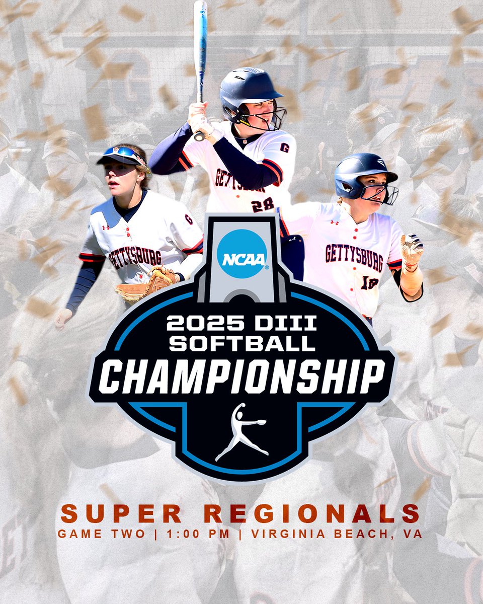 Gettysburg Softball continues their best-of-three series against Virginia Wesleyan with game two today at 1:00 pm in Virginia Beach, Va! #GoBullets 

Tune in:
📺 ncaa.com/game/6449499
🗒️ vwuathletics.com/sidearmstats/s…