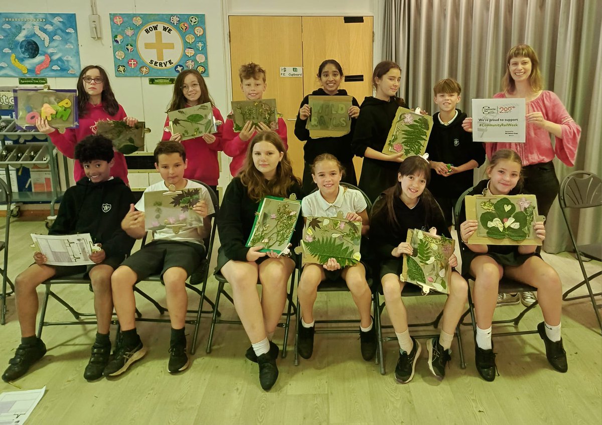 HeartCRP's tweet image. To round-up #CommunityRailWeek Heart CRP were with Lapworth Primary running Cyanotype nature-inspired art workshops, as part of our Wild Rails Biodiversity project. We love the creativity shining through that will be edited into a collage for their local station🌺 #art