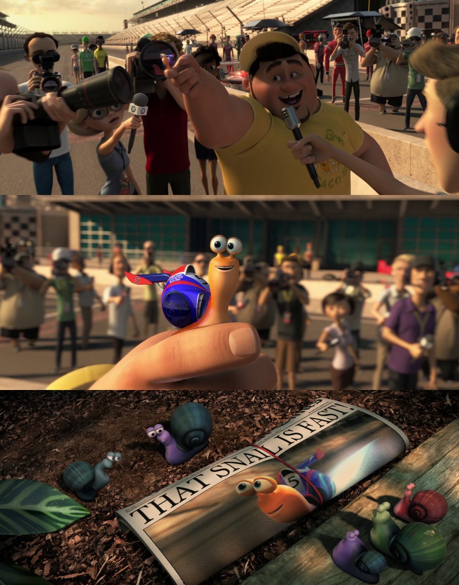 May 23rd 2013 - Tito (Michael Peña) takes Turbo (Ryan Reynolds) to qualify for the Indy 500. Despite being a snail, he clocks an impressive 226mph, which is enough to qualify. A kid records him on his phone, and Turbo goes viral overnight.

📽️📅 Turbo (2013)