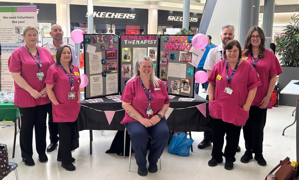 Our older adults team including Diversional therapists at UHNM attended a older adults and mental health event at Affinity Outlet, Talke, to shout about and promote the work that they do and how diversional therapists can help to prevent loss of independence within patients.
