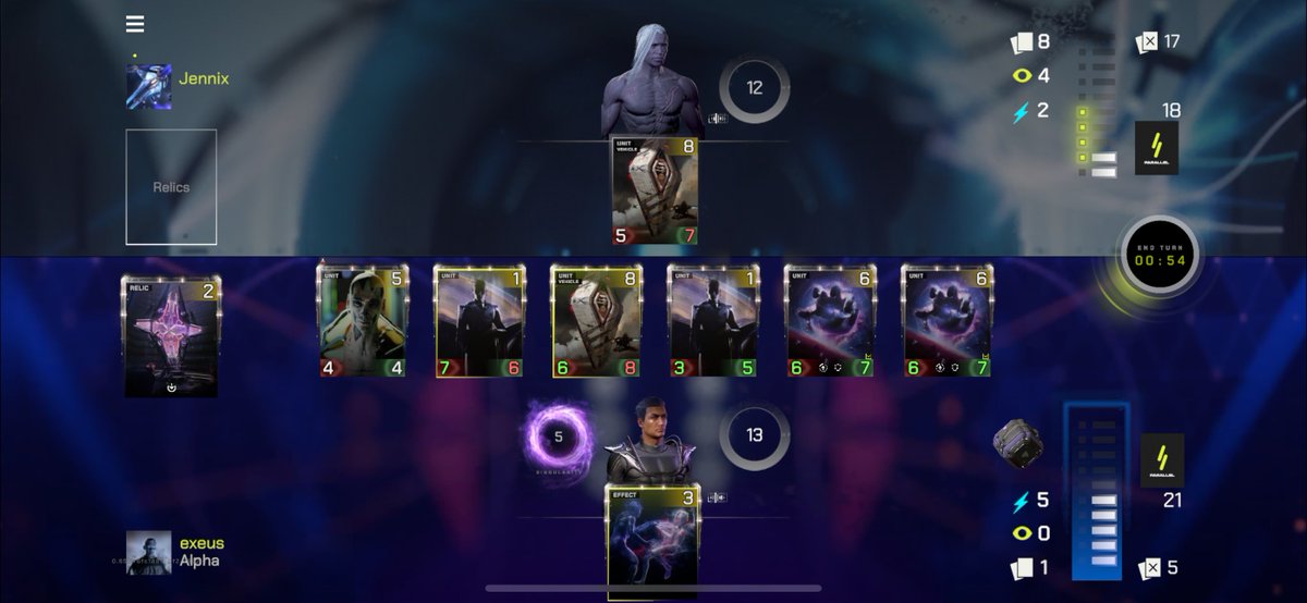 Enjoying <a href="/ParallelTCG/">Parallel</a> on mobile while destroying my opponents with ND-DS deck. Shotgun patch feels refreshing. Thank you guys! I play, because its fun. Made this funky deck with <a href="/OndrejKalis/">OK //Kartel</a> 😎