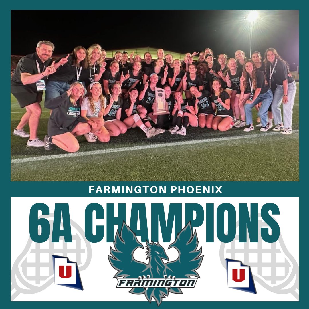 🏆 The Phoenix rise! Farmington High School's girls lacrosse team secured their first-ever 6A State Championship. A historic win! 🥍🎉