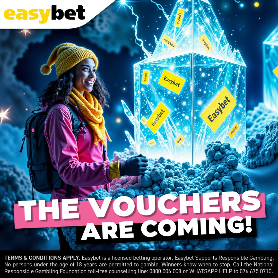 Easybet_SA's tweet photo. ❄️ BRACE YOURSELVES… THE FREEZE IS ABOUT TO BREAK! 🧊💥
Vouchers are trapped in ice — but not for long!
They’re cracking out TONIGHT at 8PM — don’t miss the drop! 💸
🔥 Be ready: https://t.co/T4RDr25zmC
#Easybet #VoucherDrop #FrozenFortune #BonusAlert https://t.co/ggqKuAgepu