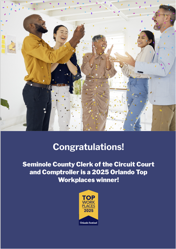 SeminoleClerk's tweet photo. We have won the Orlando Sentinel Top Workplaces Award! 

For a list of available positions, click the link below. 
https://t.co/qV3RN8n4qm https://t.co/K04gksm6iP