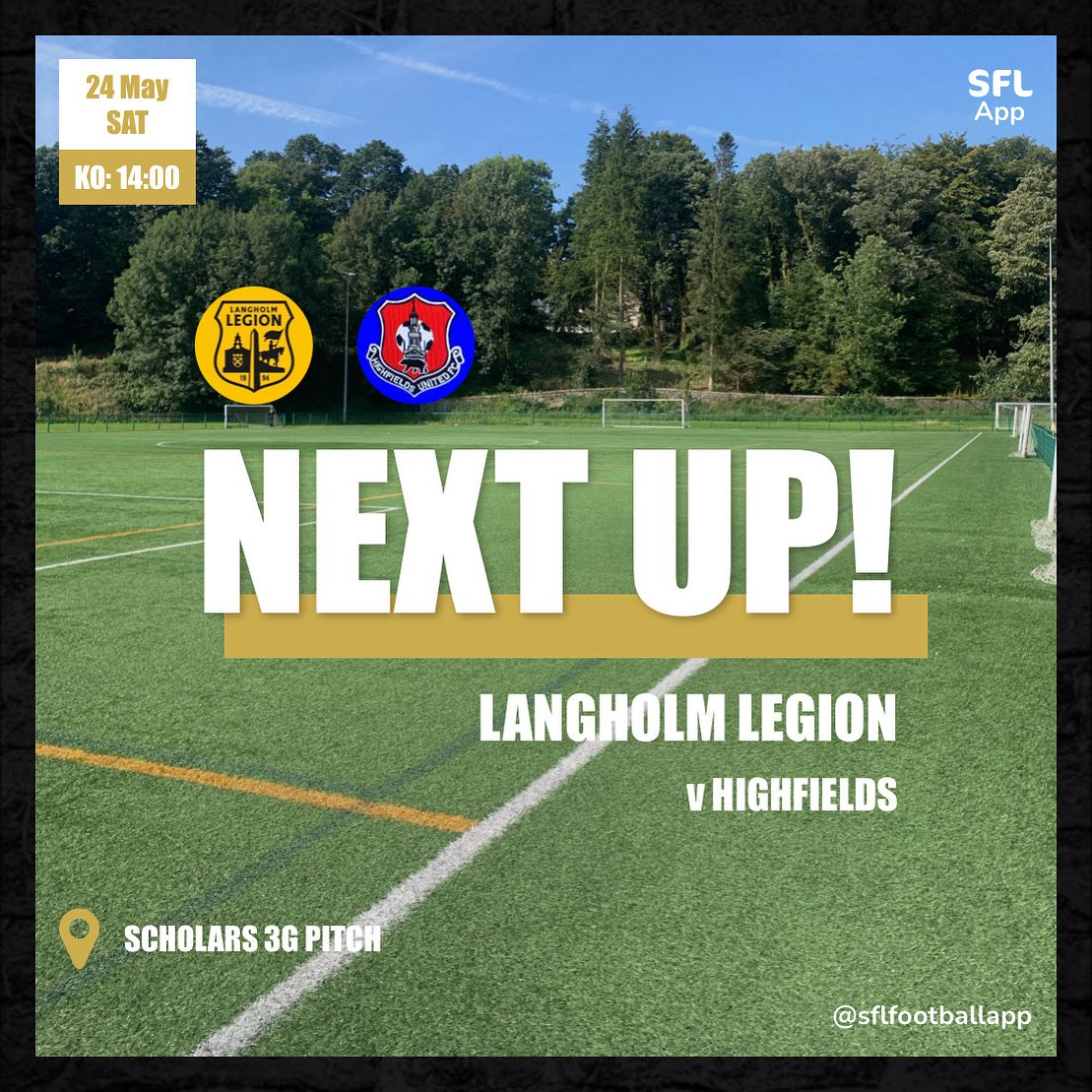 Tomorrow we face Highfields at home for our final league game of the season. 

We are still keen to finish our league campaign on a high note so your continued support would be great to see. Hopefully the sun sticks around for tomorrow afternoon. ☀️