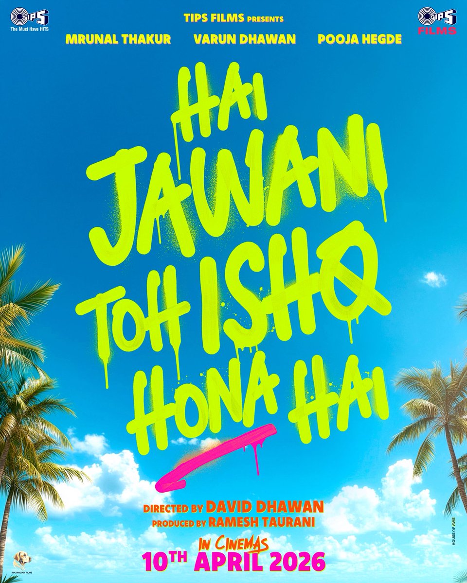 Double the trouble, triple the fun! Jab...'Hai Jawani toh Ishq Hona Hai' hits cinemas on 10th April 2026