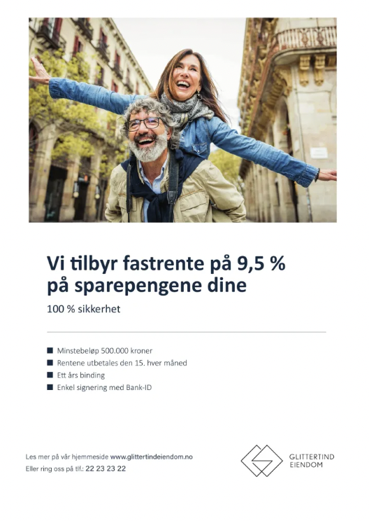 Helsides annonse i Aftenposten denne uka. 9,5 % fastrente med 100 % sikkerhet. Really...Tror de fleste tolker dette som en ren garanti, men dette kan ikke sammenlignes med bankinnskudd.