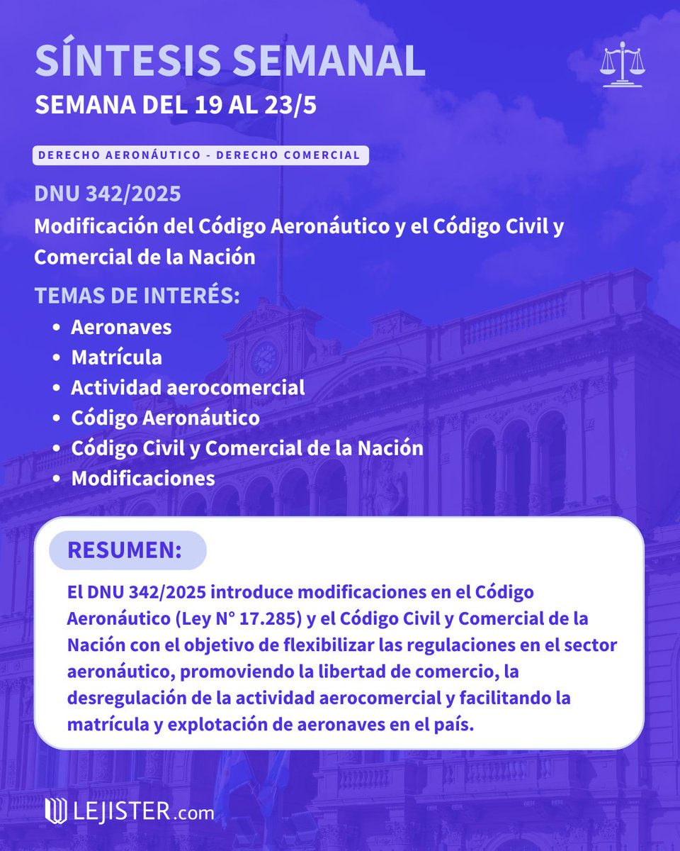 lejister's tweet photo. #SíntesisSemanal 🇦🇷

🔔 Te compartimos todas las normativas más relevantes de la semana.

¡No te la pierdas! https://t.co/CnwMGZVQhi
