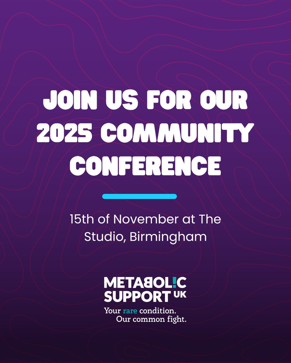 Join us for our annual community conference! 🤝

🎙️ Hear talks like:

• Living Well with an IMD
• Low Protein Cooking and IMDs
• IMDs and Mental Health

Plus much more! 

🎟️ Reserve your tickets now: shorturl.at/RsPiH