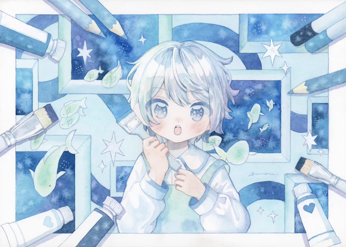 𖤐*̩̩͙⸝⋆ #クリエイター様の中に青の作品をお持ちの方はいらっしゃいませんか 